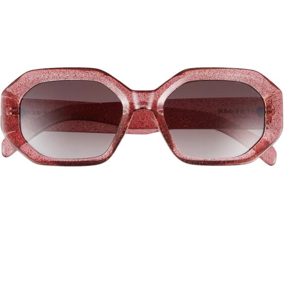 Kurt Geiger Accessories - Kurt GEIGER Glitter Pink Octagonal Sparkle Women’s Sunglasses +Case+ Cloth/NWT